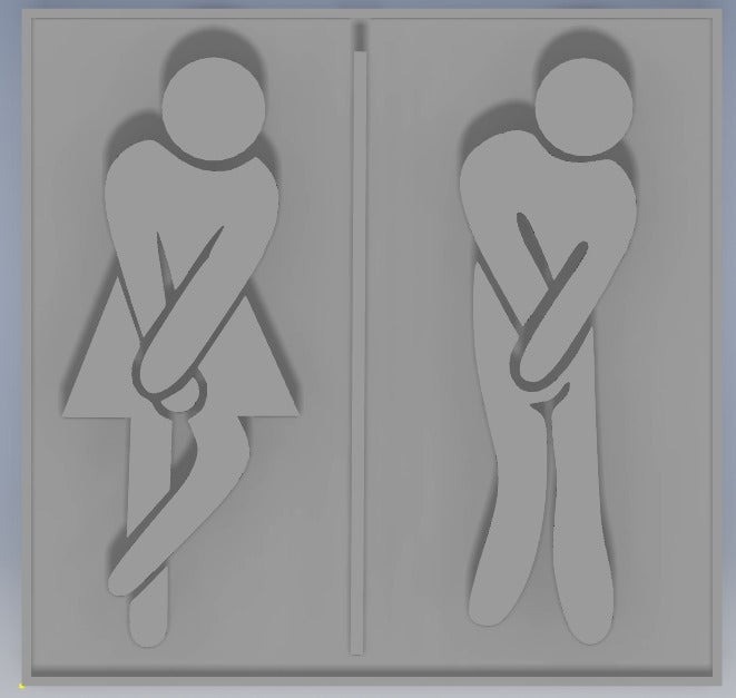 Restaurant Restroom Sign - Separate Male &amp; Female Version