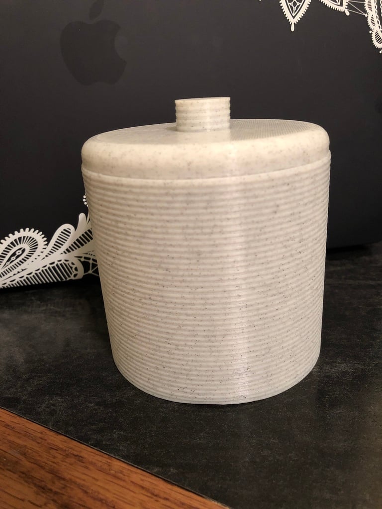 Marble PLA-printed cotton swab holder for the bathroom