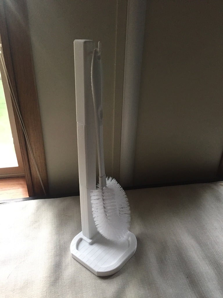 Toilet brush holder with drip drying function and tray