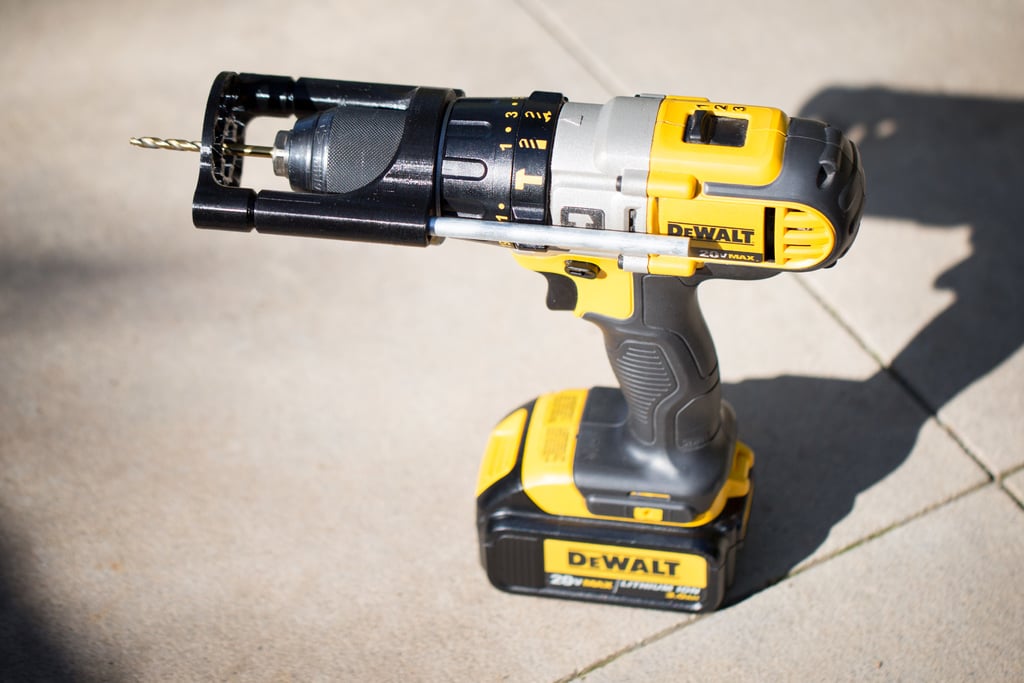 Handheld drill press and drill guide for Dewalt DCD958