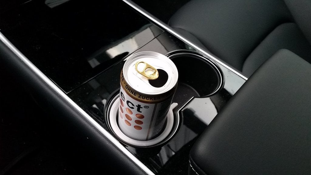 Energy drink can holder for Tesla Model 3