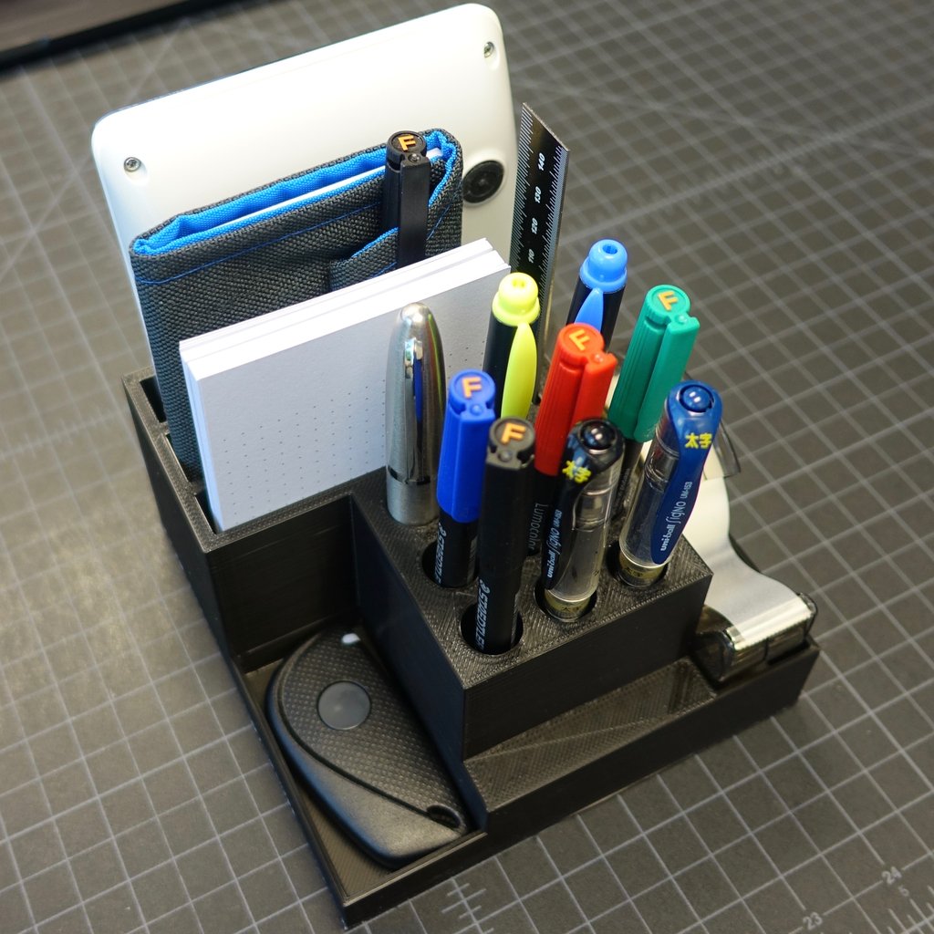Desk Organizer for 3x5 Index Cards, MV-210 Casio Calculator and Nock Fodderstack