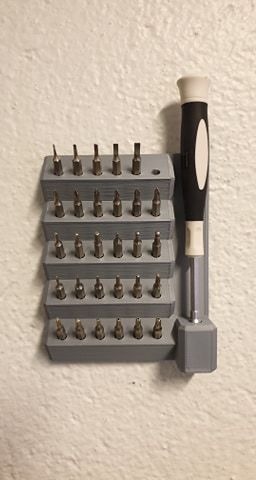 Wall-mounted Holder for Screwdrivers and Bits