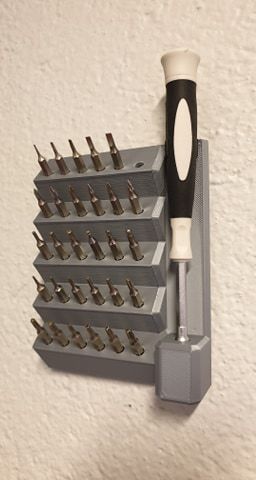 Wall-mounted Holder for Screwdrivers and Bits