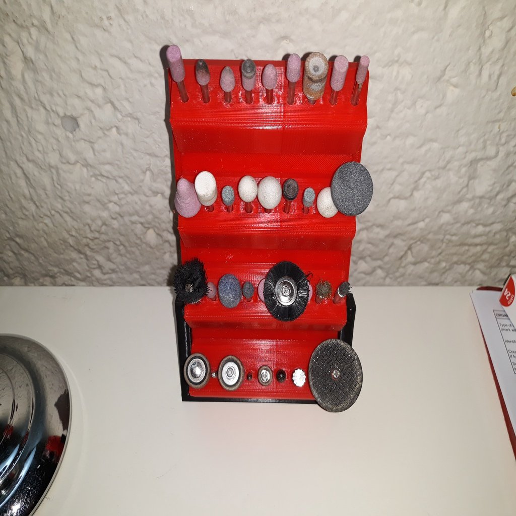 Wall-mounted storage for Dremel table bearings