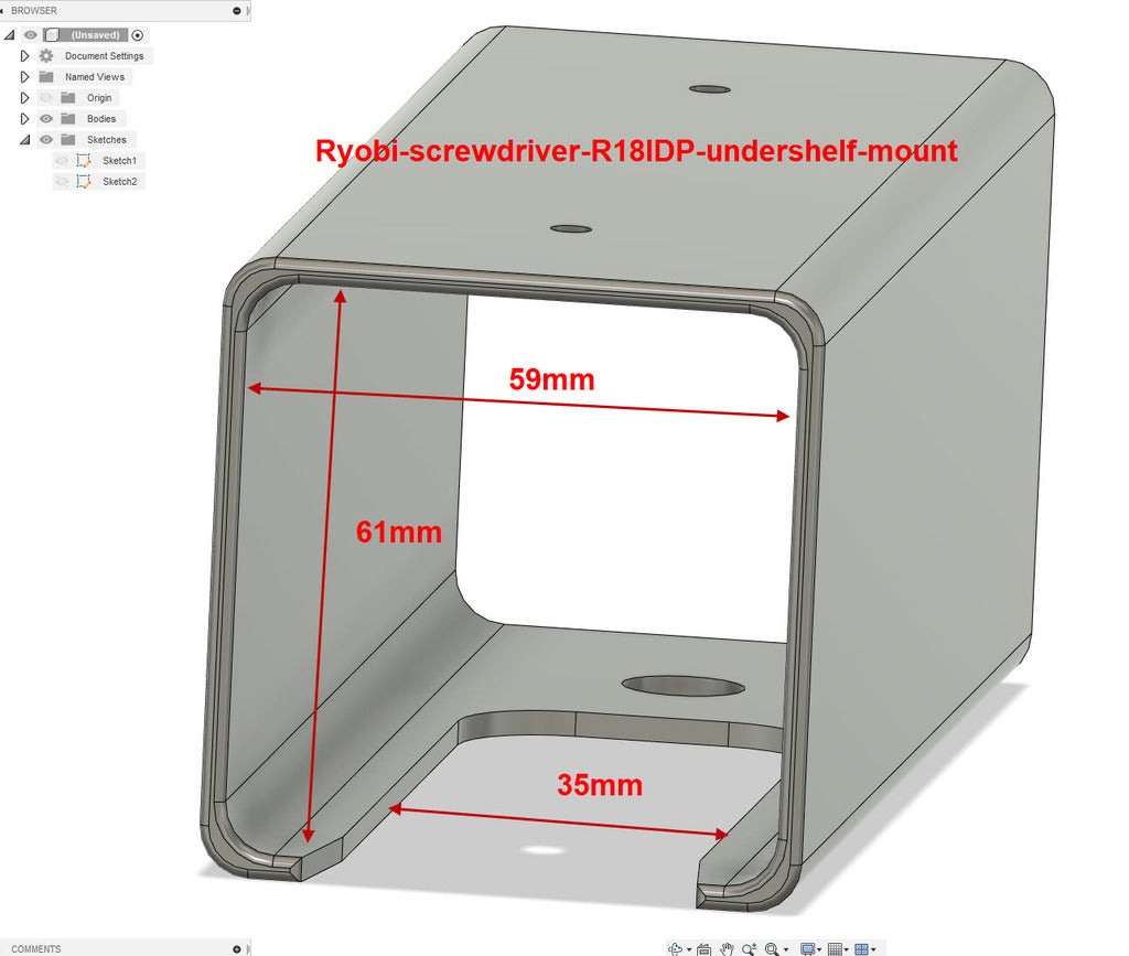 Ryobi Undershelf Mount for Drill and Screwdriver/Bit Machine