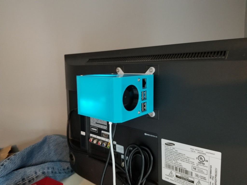Minimalistic Raspberry Pi VESA mounting bracket at 75mm - Also works with Odroid C4 and other single board computers