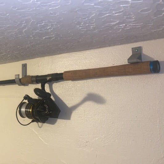 Wall-mounted holder for fishing rods