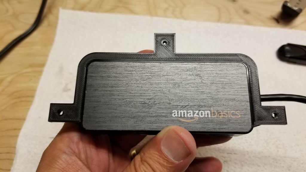 Under-desk mounting for AmazonBasics mini 4-port USB hub