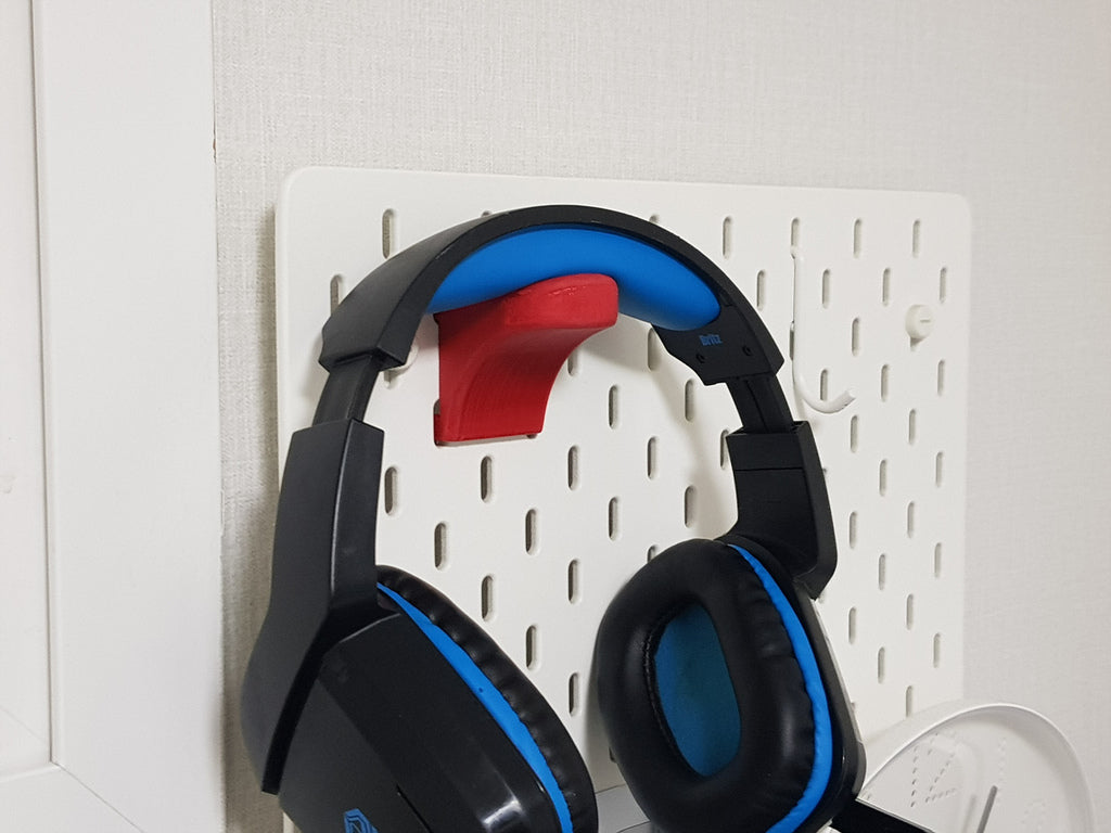 Headphone hanger for IKEA SKADIS button board