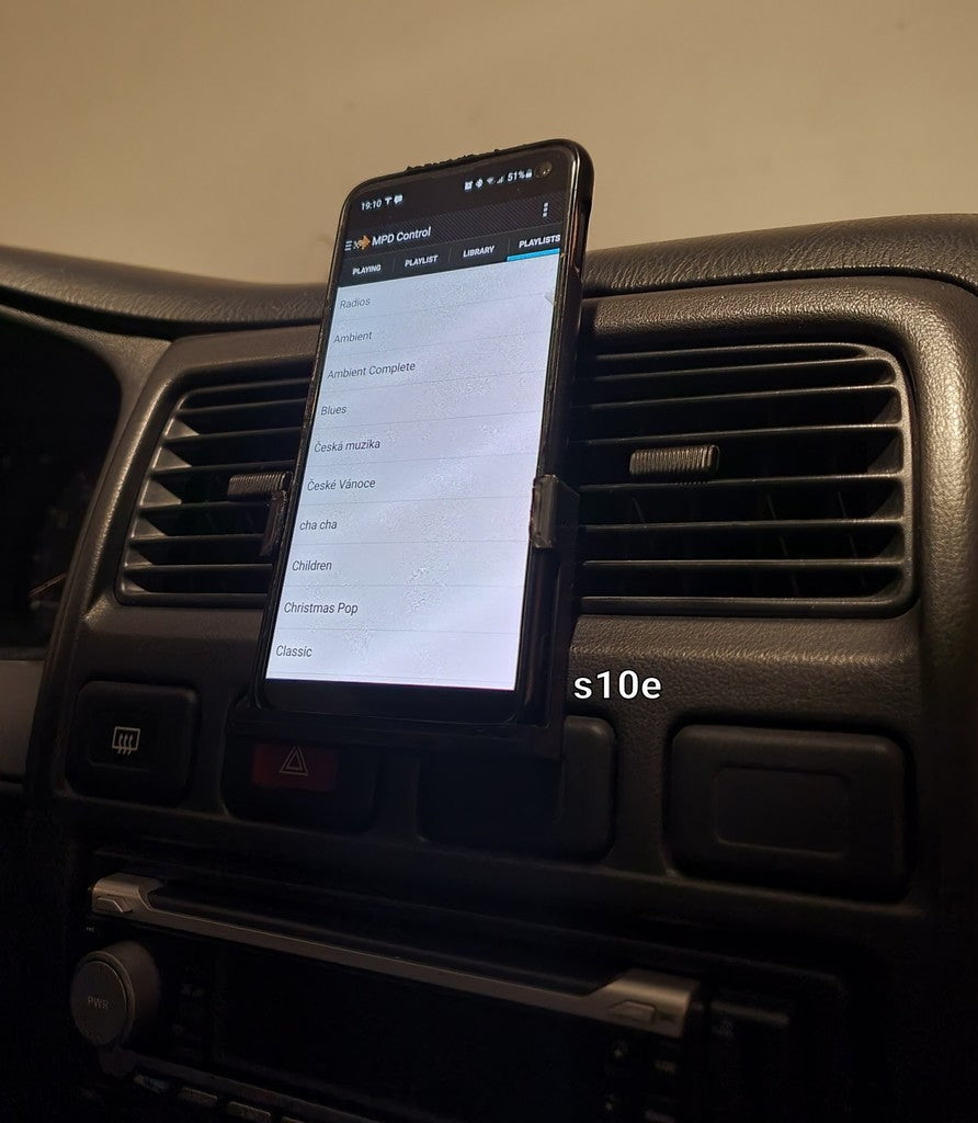 Wait-mounted phone holder for Nissan Almera N15 and Samsung Galaxy S10/S10e