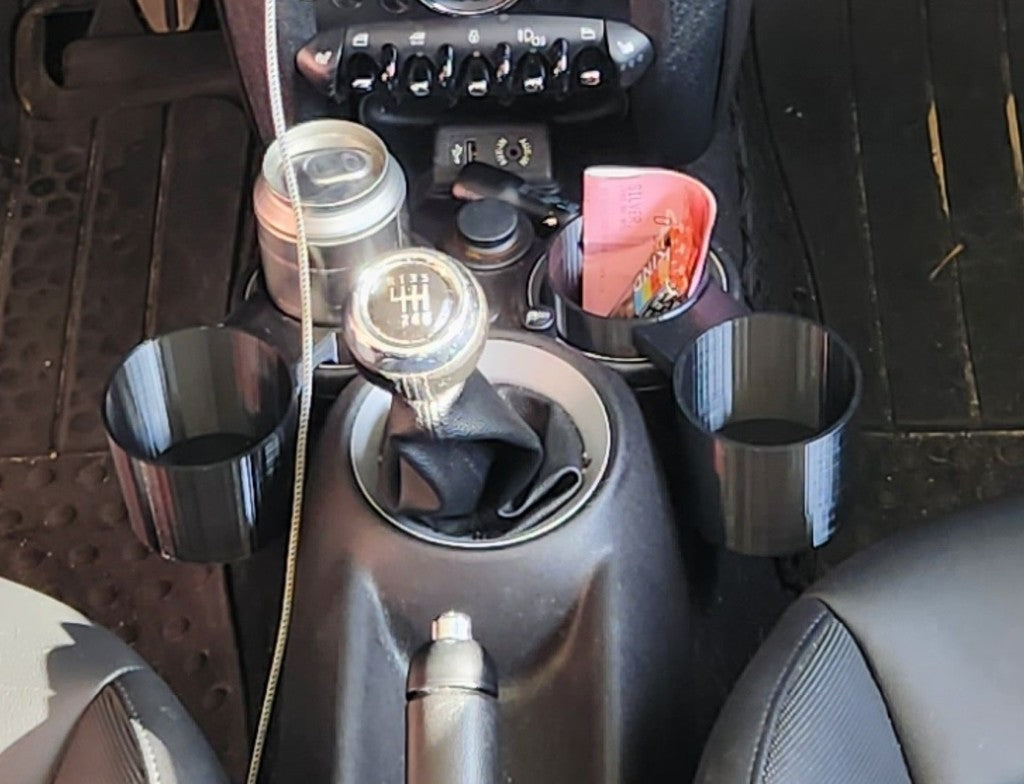 Mini Cooper S Cupholder for XL Soda and Yeti Coffee Mug