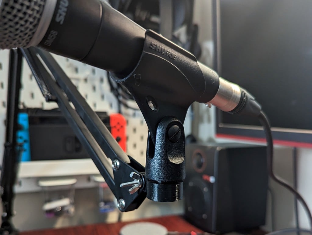Microphone holder for lamp arm