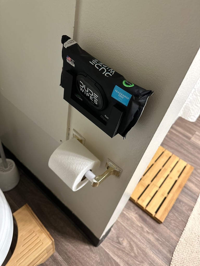 Mini bathroom shelf for wipes