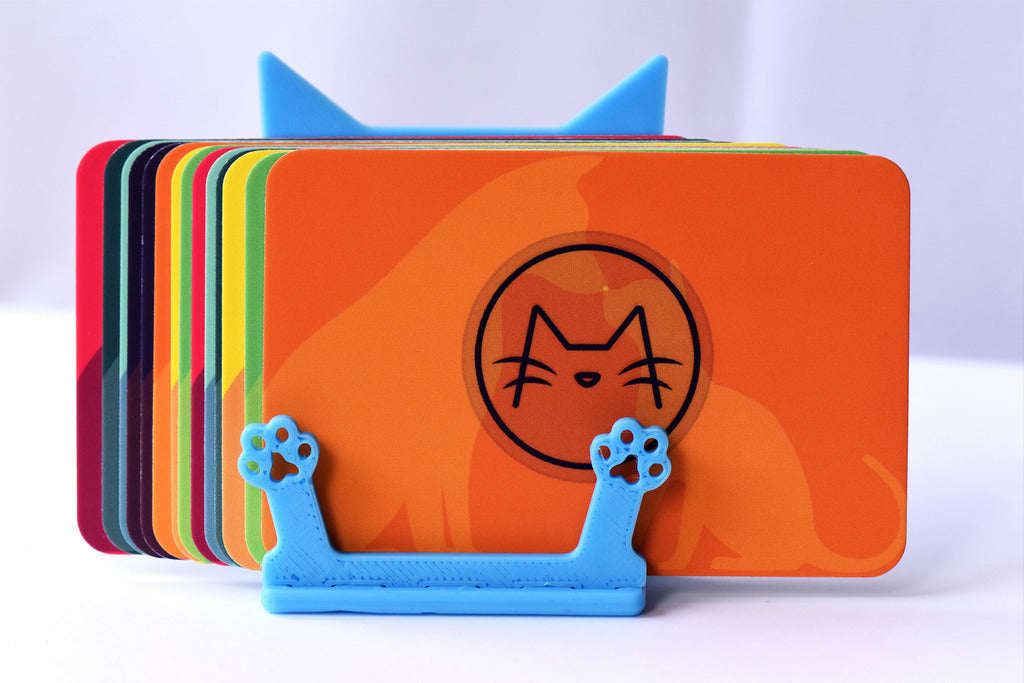 Business card holder with cat ears and paws