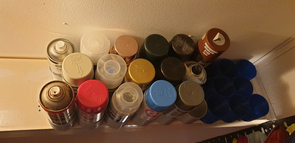 Wall holder for Spray Paint and Cans (Horizontal from the bottom)