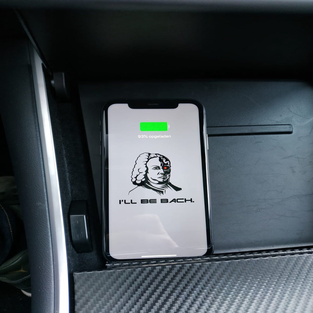 Wireless charger for Tesla Model 3 based on cheap Ikea charger