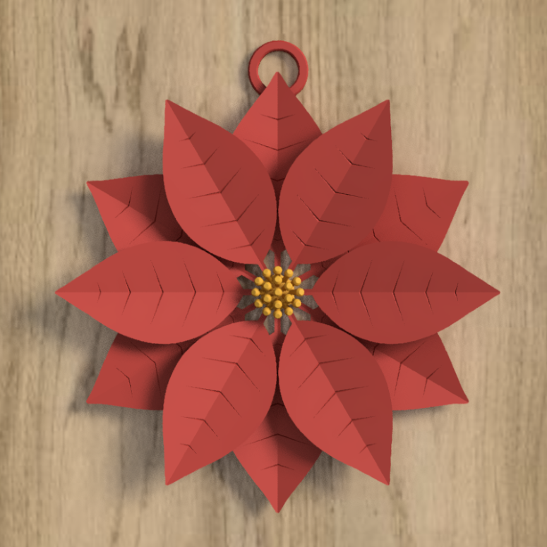 Poinsettia Ornament for trees, wreaths and windows