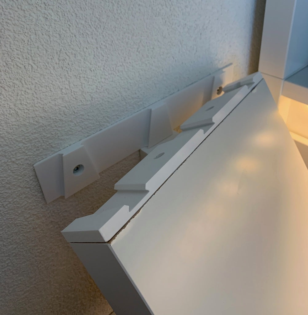 Improved wall mounting for IKEA Lack shelf