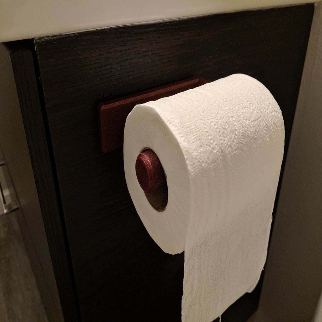 Toilet Paper Holder Mounted with 3M Command Stripes