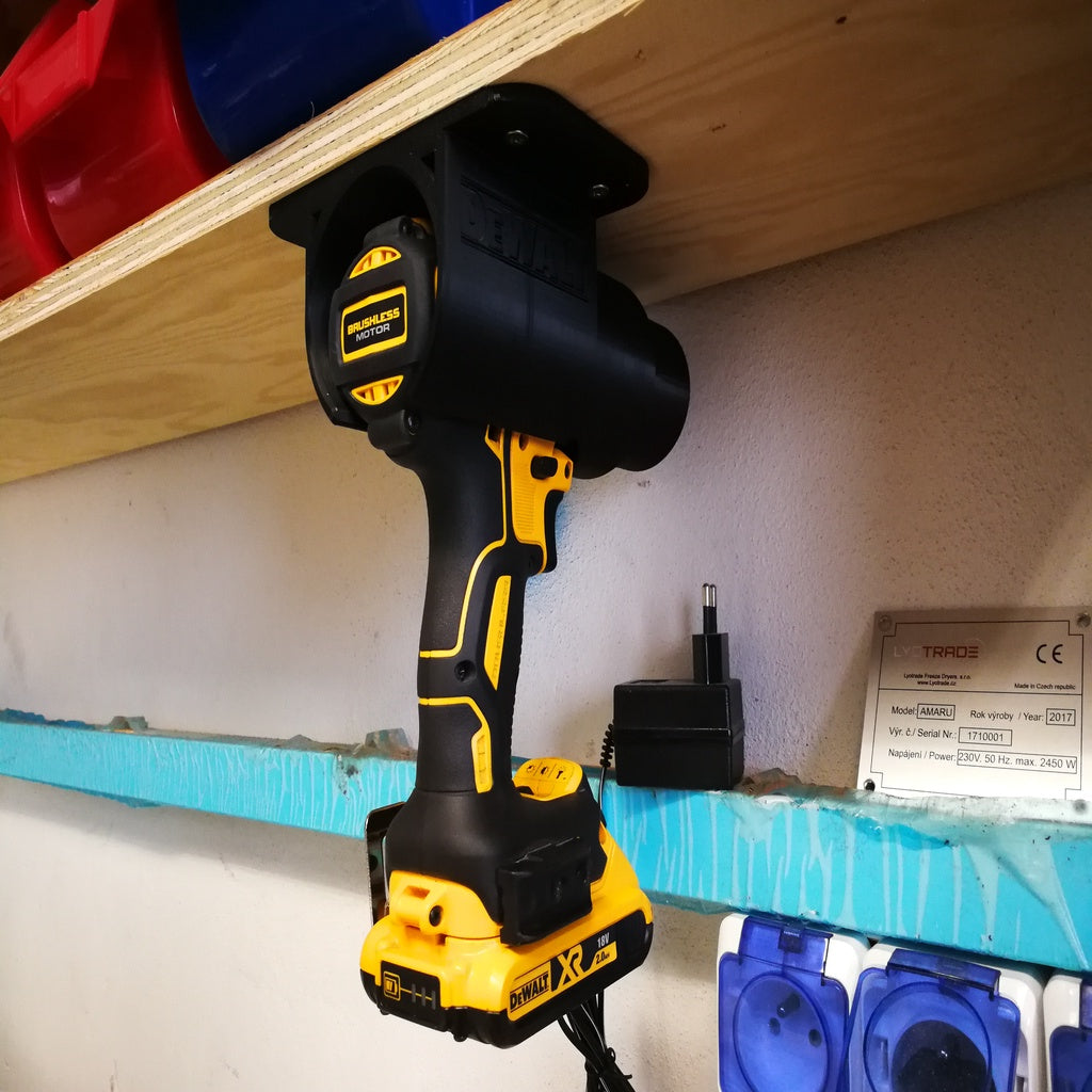 Shelf/ceiling suspension for DeWALT screwdriver
