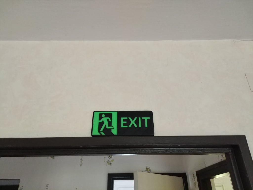 Emergency exit sign with phosphorescent indicators