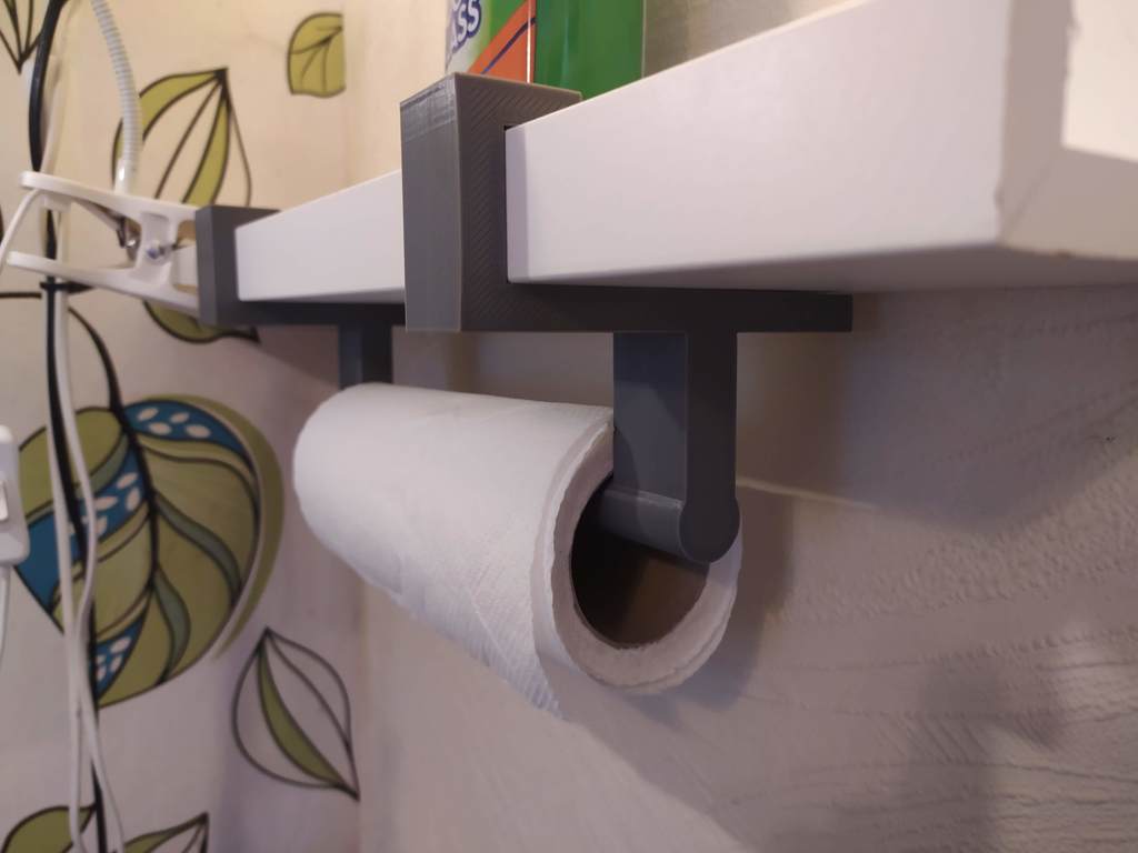 Kitchen towel holder for Ikea Mosslanda shelf