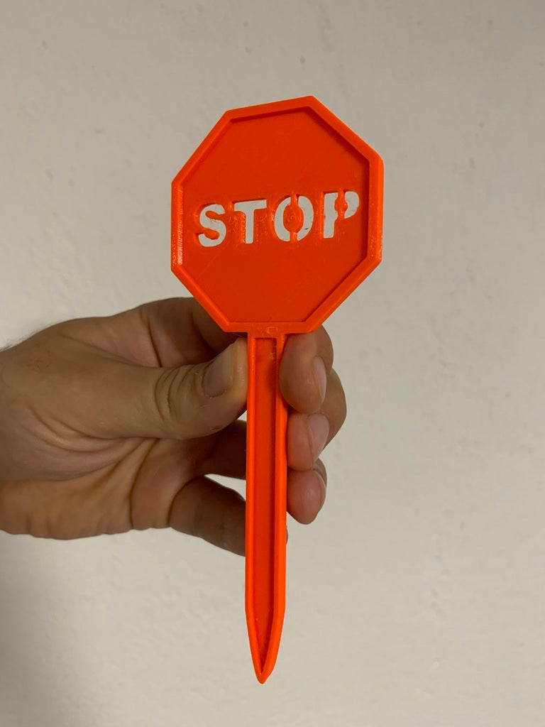 Stop Sign with Handles for the Garden