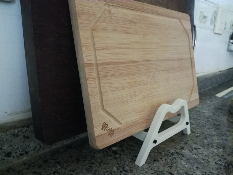 Table cutting board holder for kitchen utensils