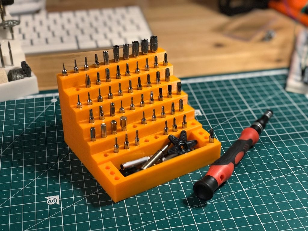 Small screwdriver bit organizer for precision tools