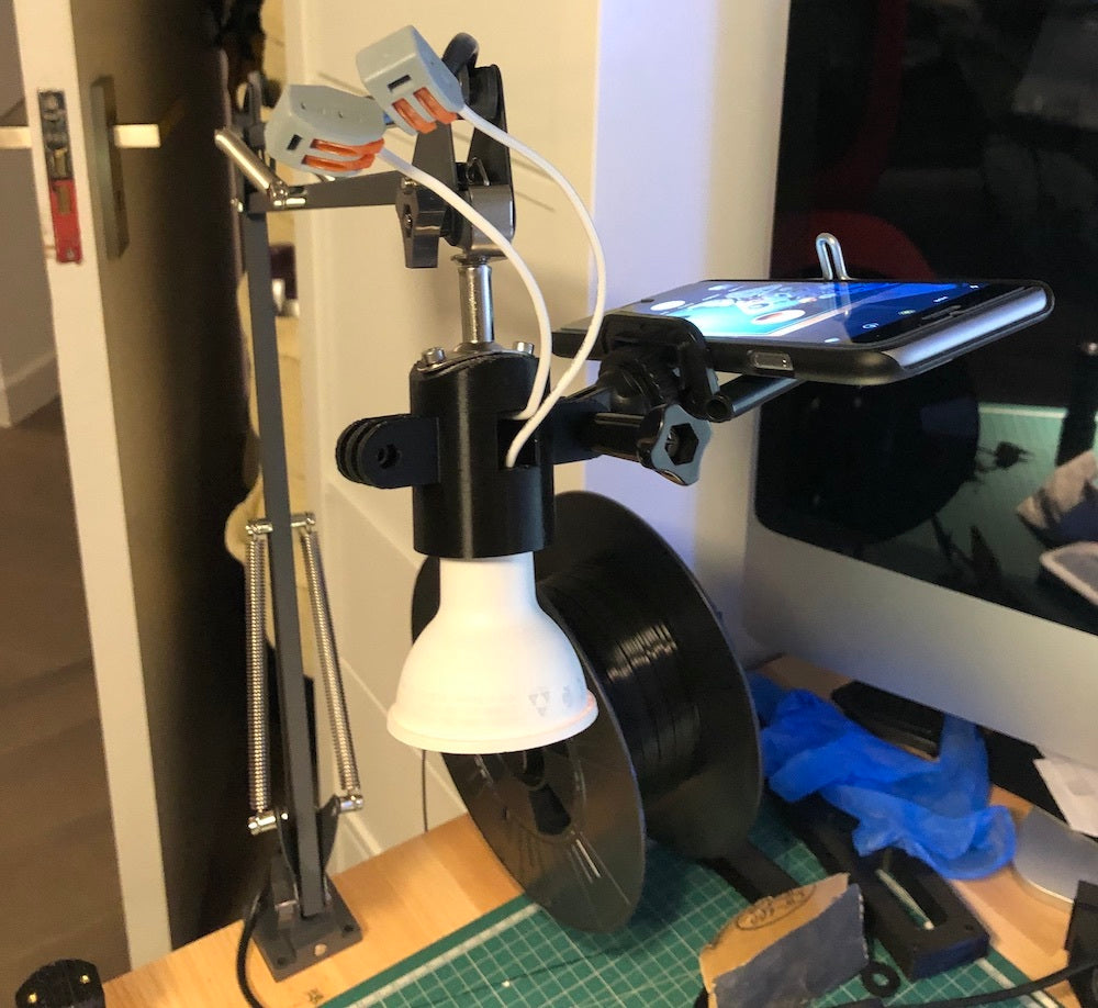 IKEA Tertial Lamp with GU10 Adapter and GoPro Mounts