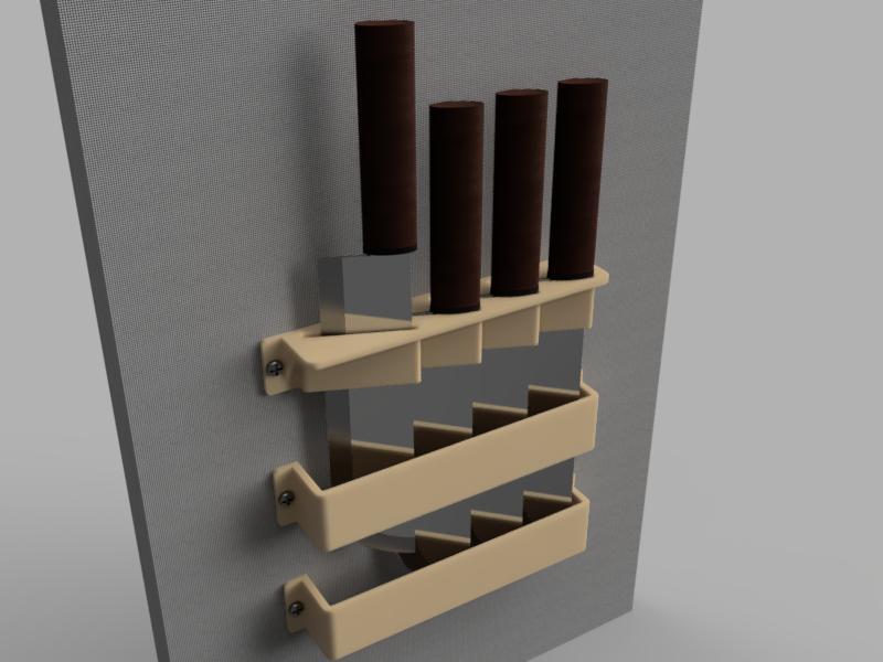 Kitchen knife holder for the wall