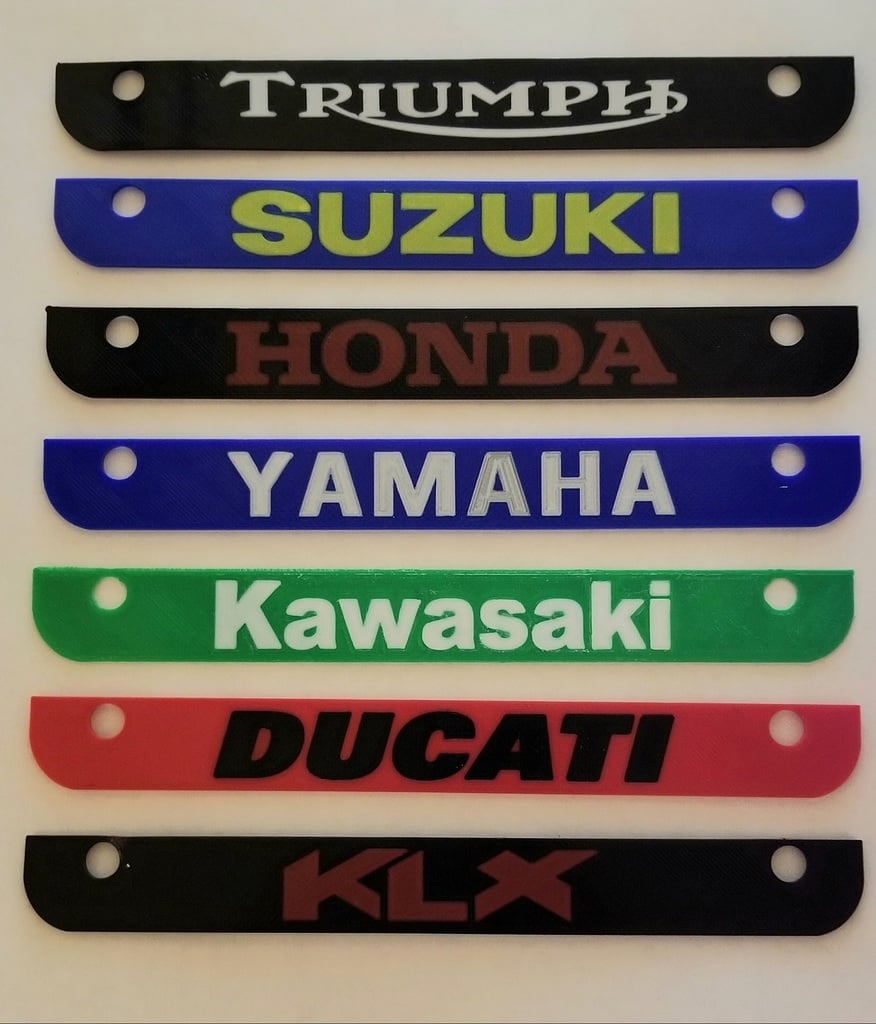 Motorcycle Number Plate Bottom Frame Insert for Ducati, Yamaha, Honda, Kawasaki, Triumph, Suzuki and KLX