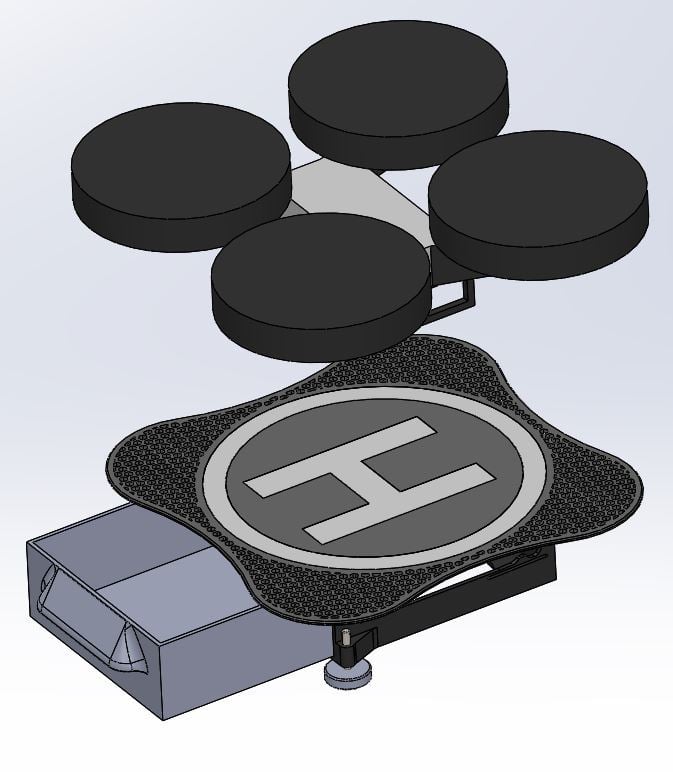 Helipad / Runway / Stand for RC Helicopter &amp; Drone with Accessory Storage