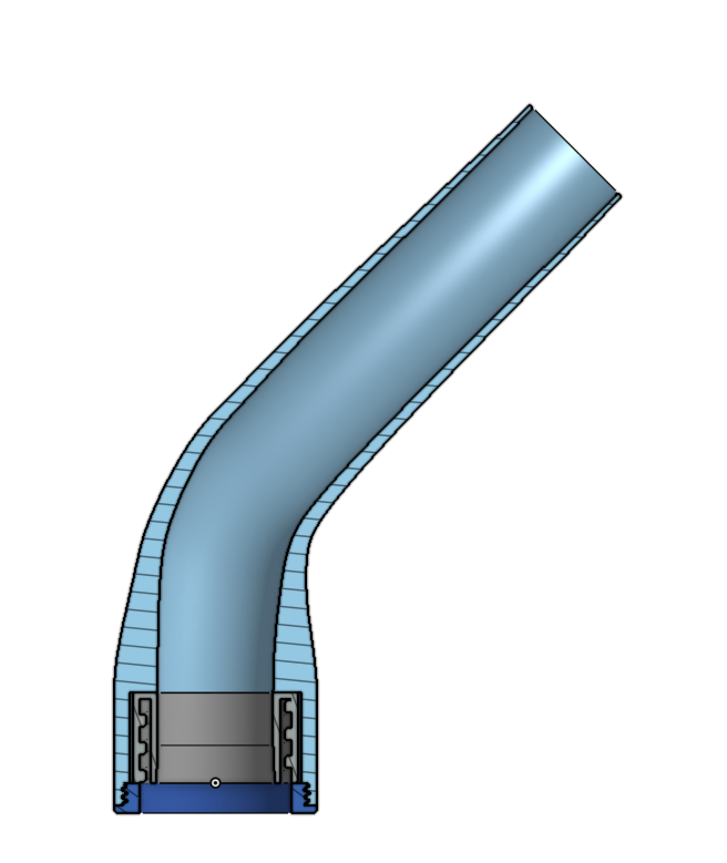 Swivelling vacuum hose connector for 35mm and 40mm hoses