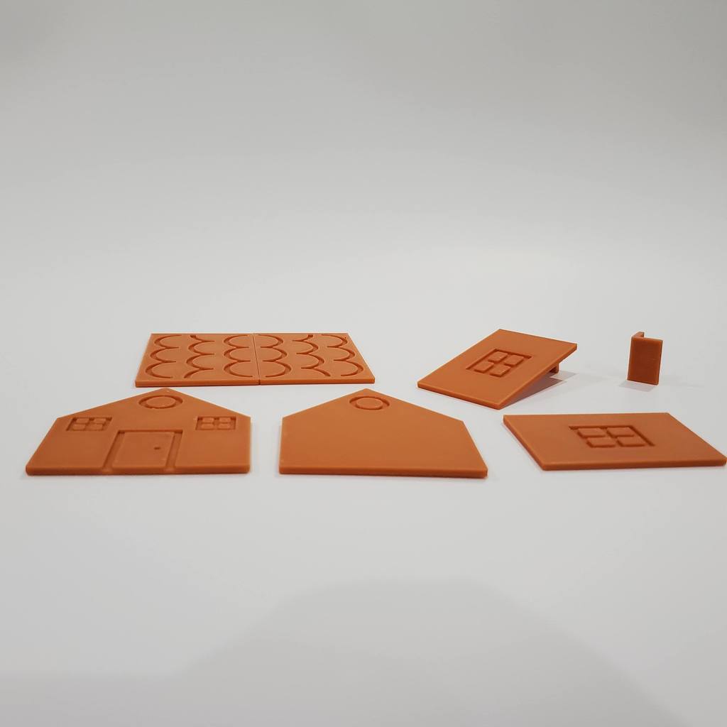 3D printed Gingerbread Village for Christmas decoration