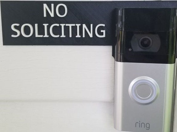 Ring Doorbell Mount with &quot;No Sale&quot; sign