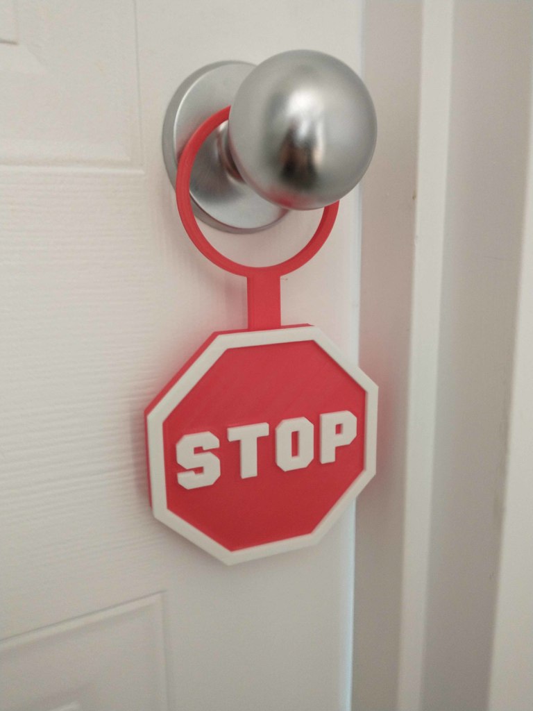 &quot;Stop&quot; Sign Door Handle Panel for Secrecy &amp; Surprise