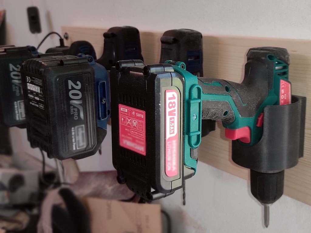 Wall mounting for drills and power tools