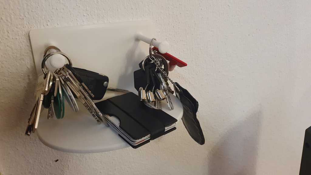 Key organizer with wallet base for wall mounting