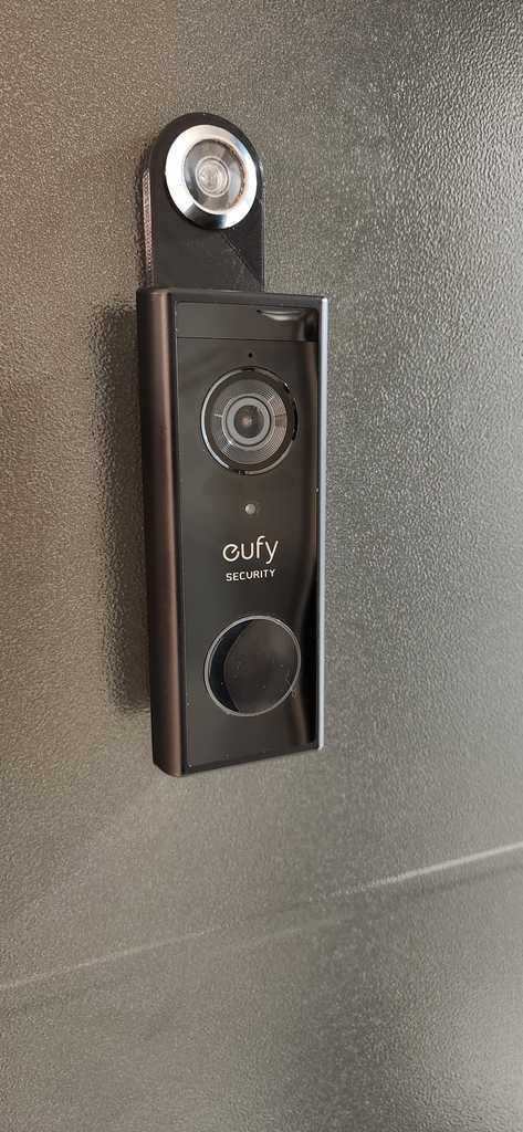 Door peephole mounting for Eufy doorbell