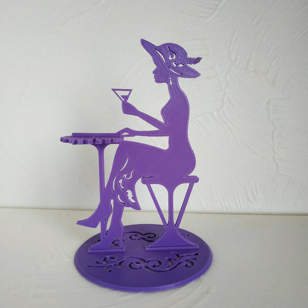 &quot;Napkin holder with lady in cafe theme&quot;