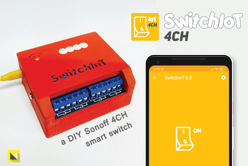 SwitchIoT 4CH DIY Sonoff Smart Switch Module for 4CH Relay Module (75x50mm)