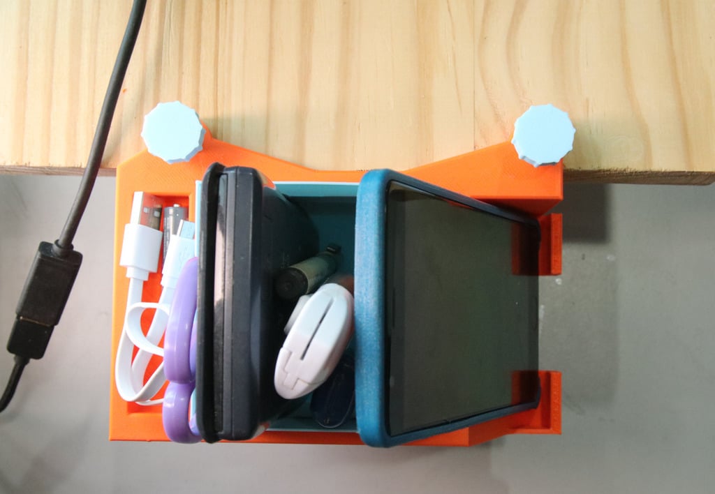 Side Mounted Desk organizer with 4 storage compartments
