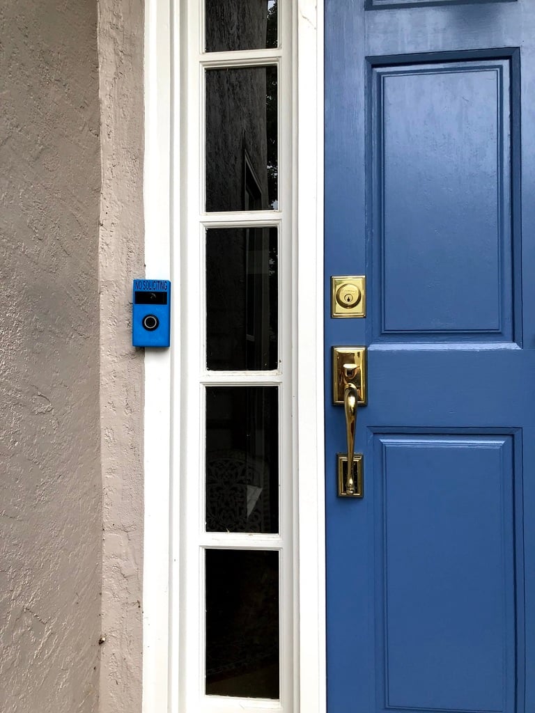Ring Doorbell Cover with &quot;No Sale&quot; Sign