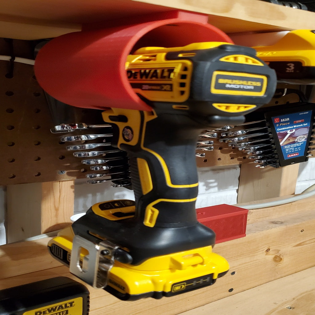 Universal under shelf holder for cordless drill