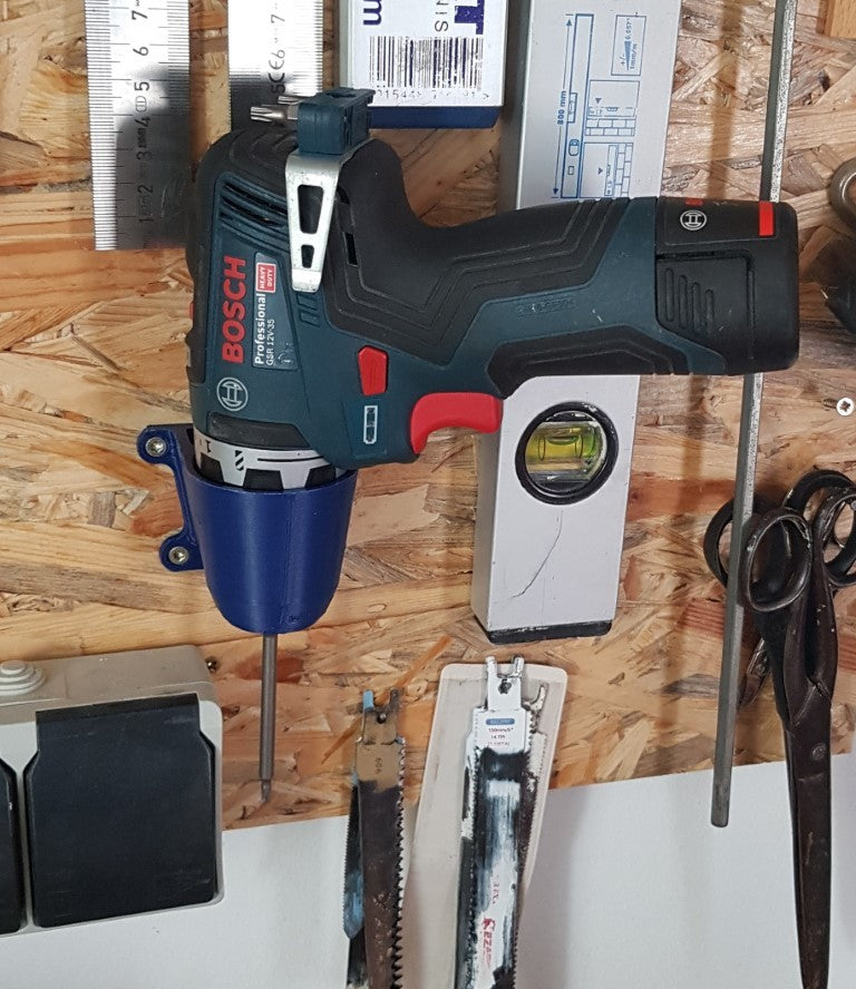 Bosch GSR 12V and Makita drill holder for wall mounting