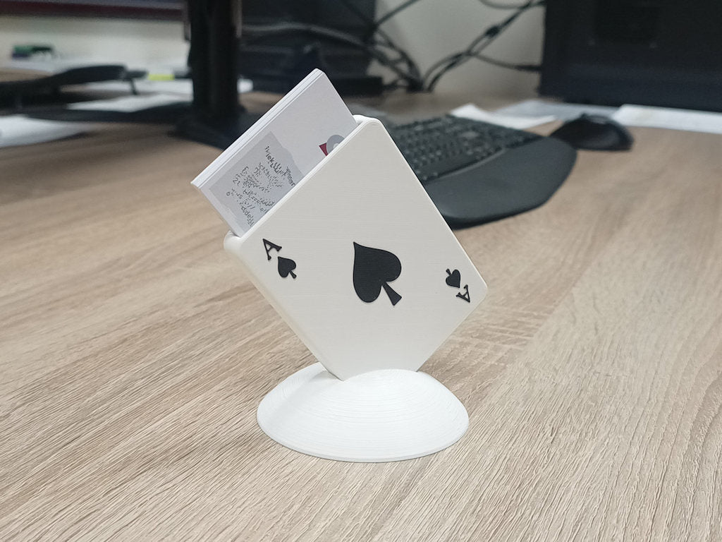 Playing card holder for business cards