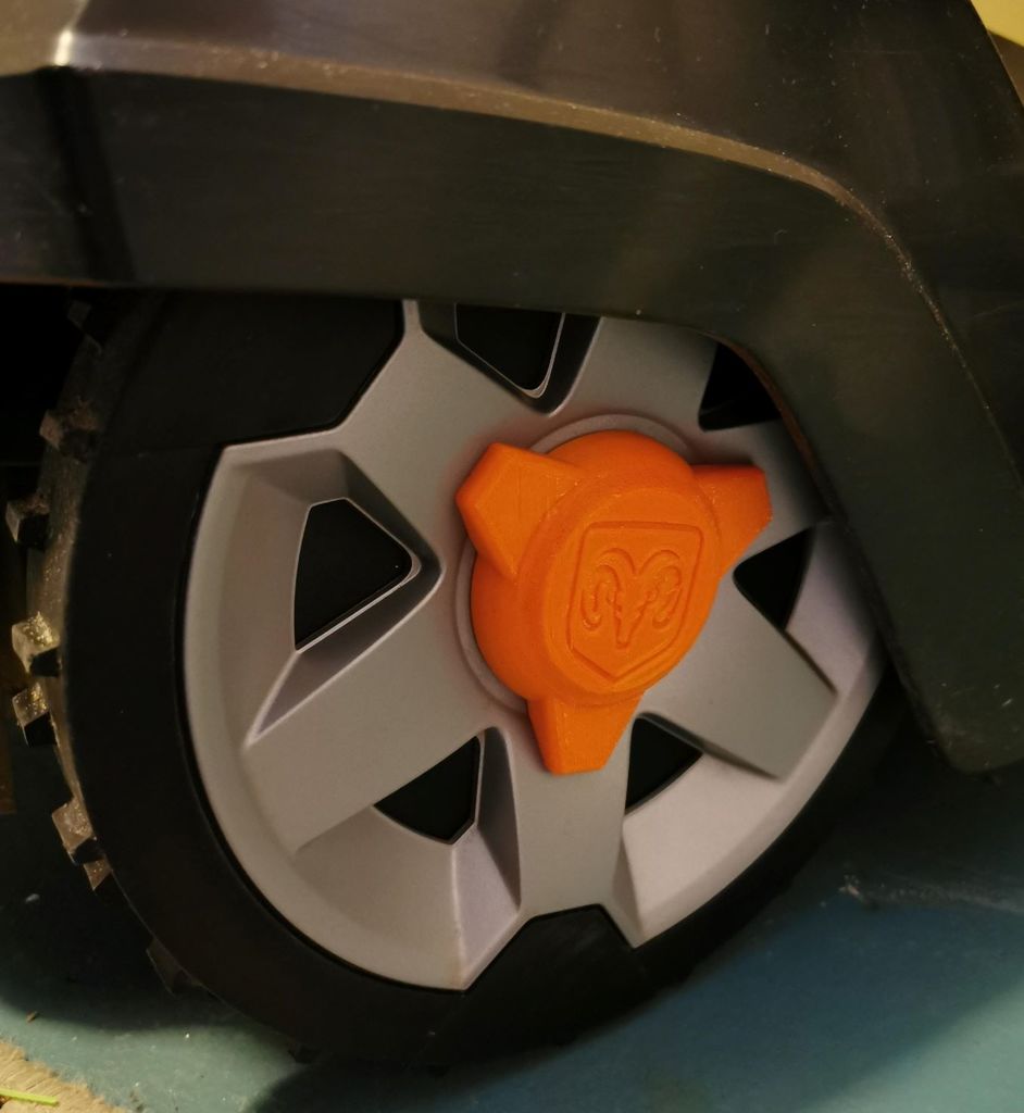 Replacement Wheel Cap for Husqvarna Automower with Dodge Ram or Husqvarna logo