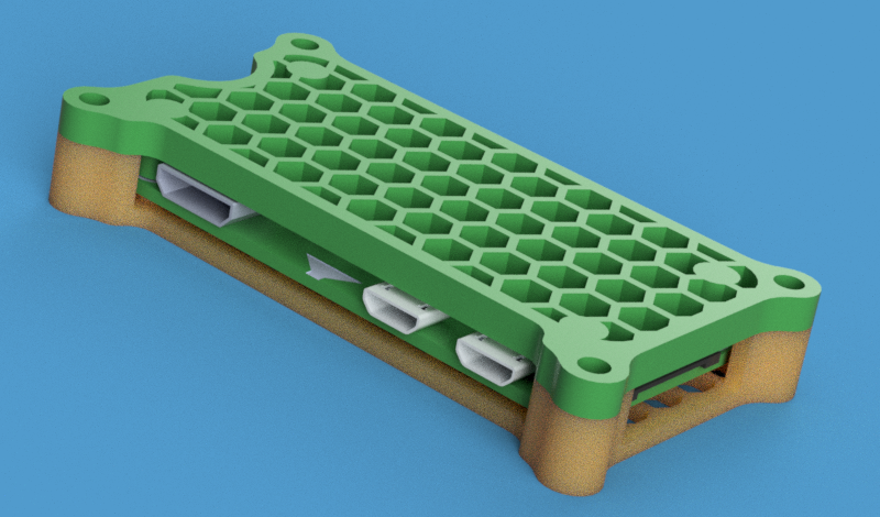 Honeycomb case for Raspberry Pi Zero 2 W with optional Extrusion Mount